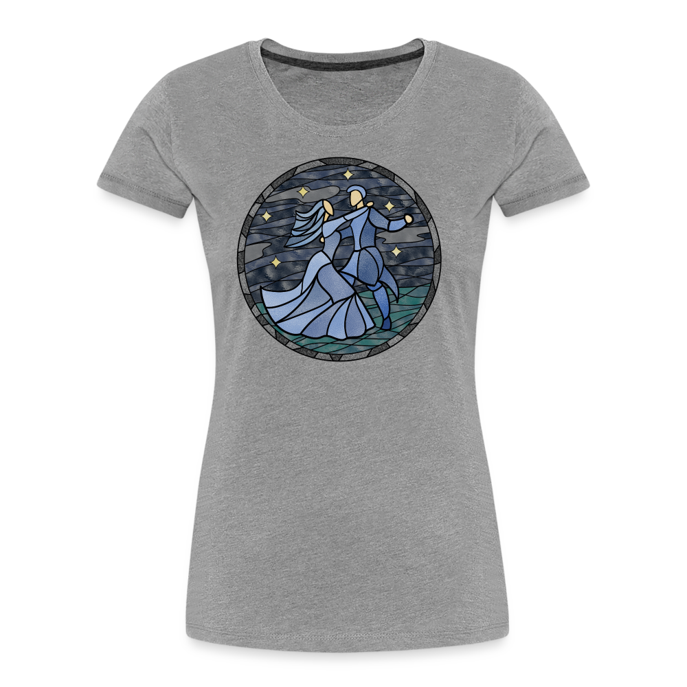 Frauen Premium Bio T-Shirt Sommernachtstanz - Grau meliert