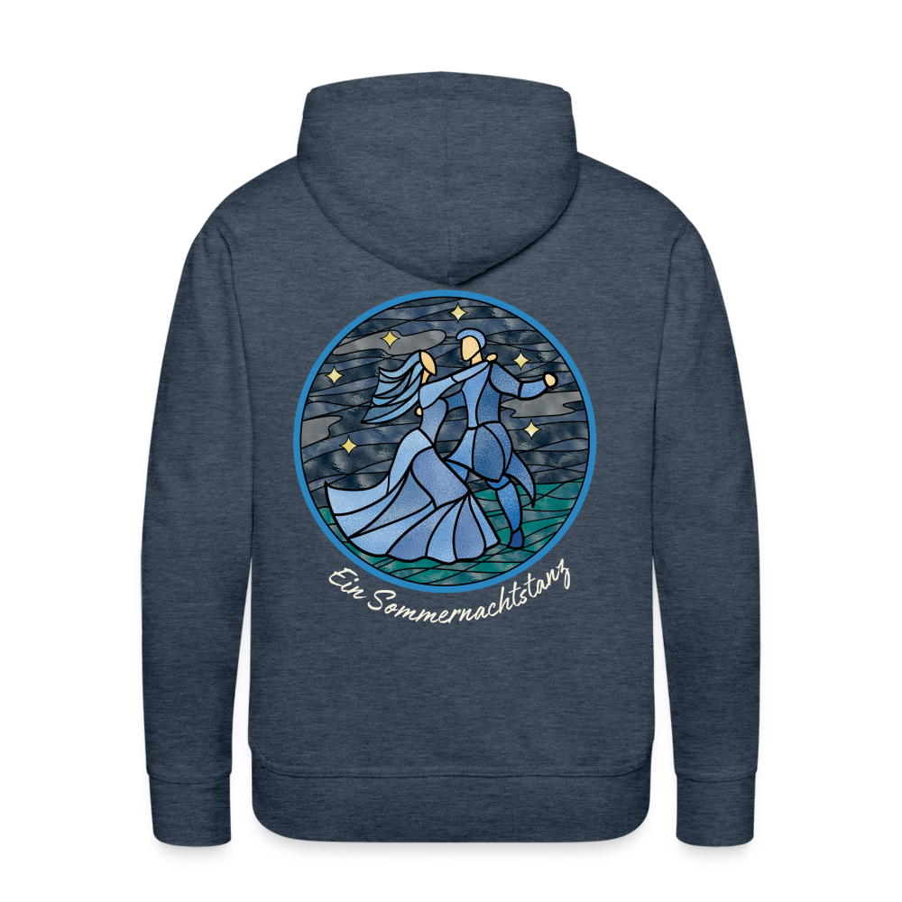 Men’s Premium Hoodie Sommernachtstanz Logo hinten groß - Jeansblau