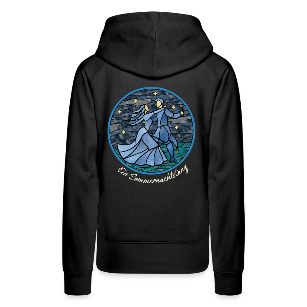 Frauen Premium Hoodie Sommernachtstanz Logo hinten mit Schriftzug - Schwarz