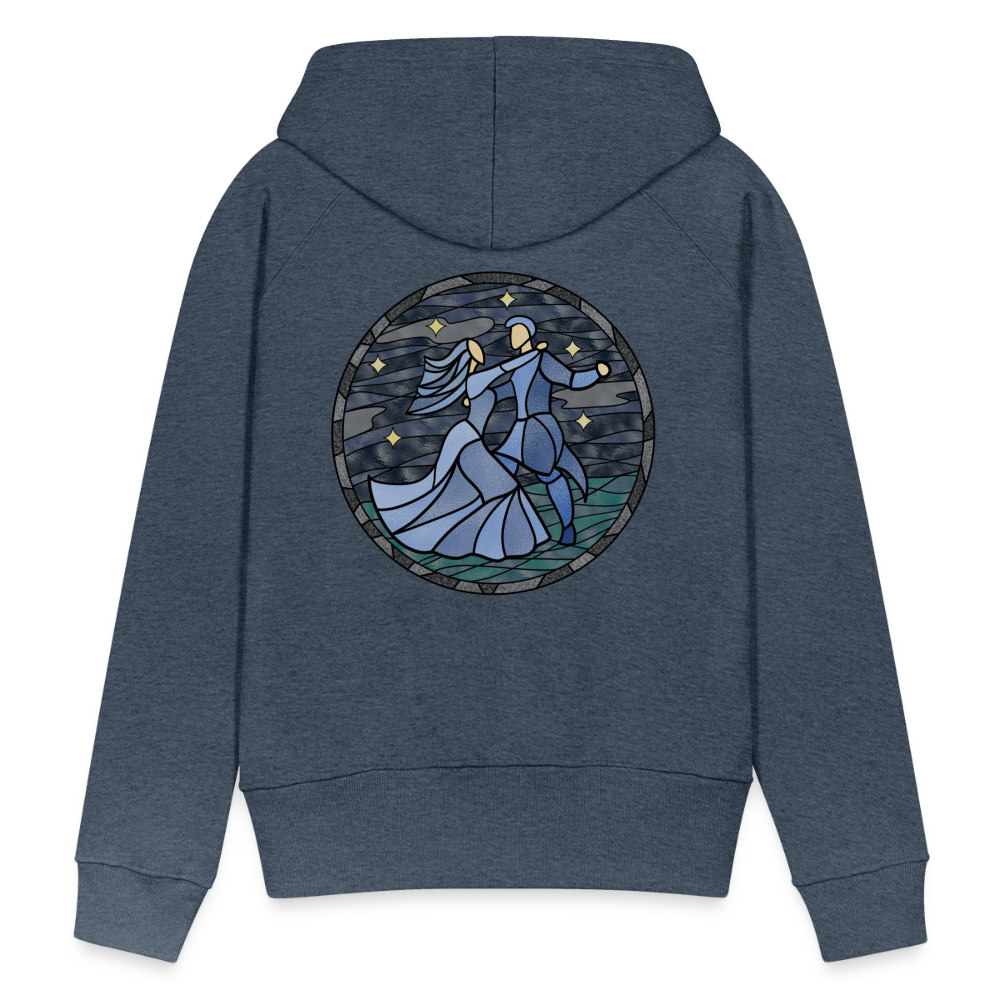 Frauen Premium Hoodie Sommernachtstanz Logo hinten groß kein Schriftzug - Jeansblau