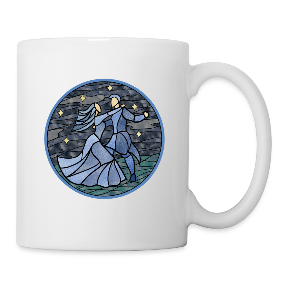 Tasse Sommernachtstanz blauer Rand - weiß
