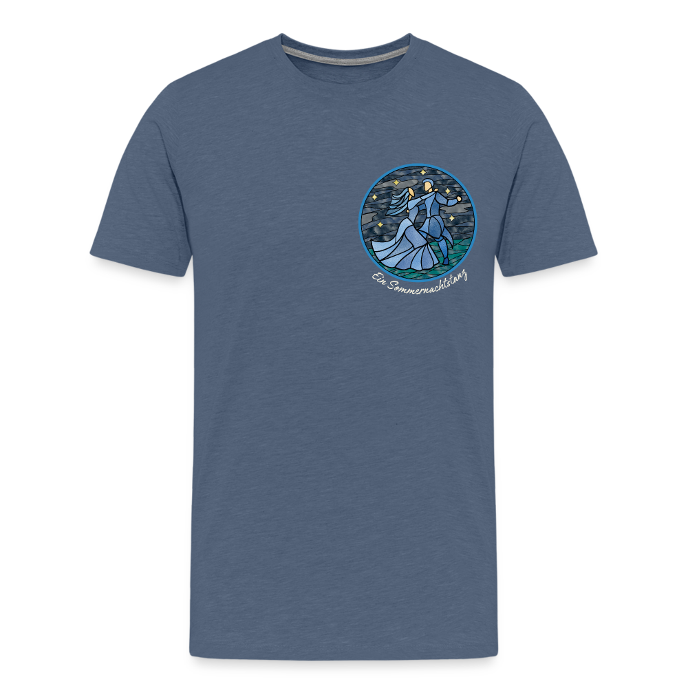 Herren Premium Bio T-Shirt Ein Sommernachtstanz - Blau meliert