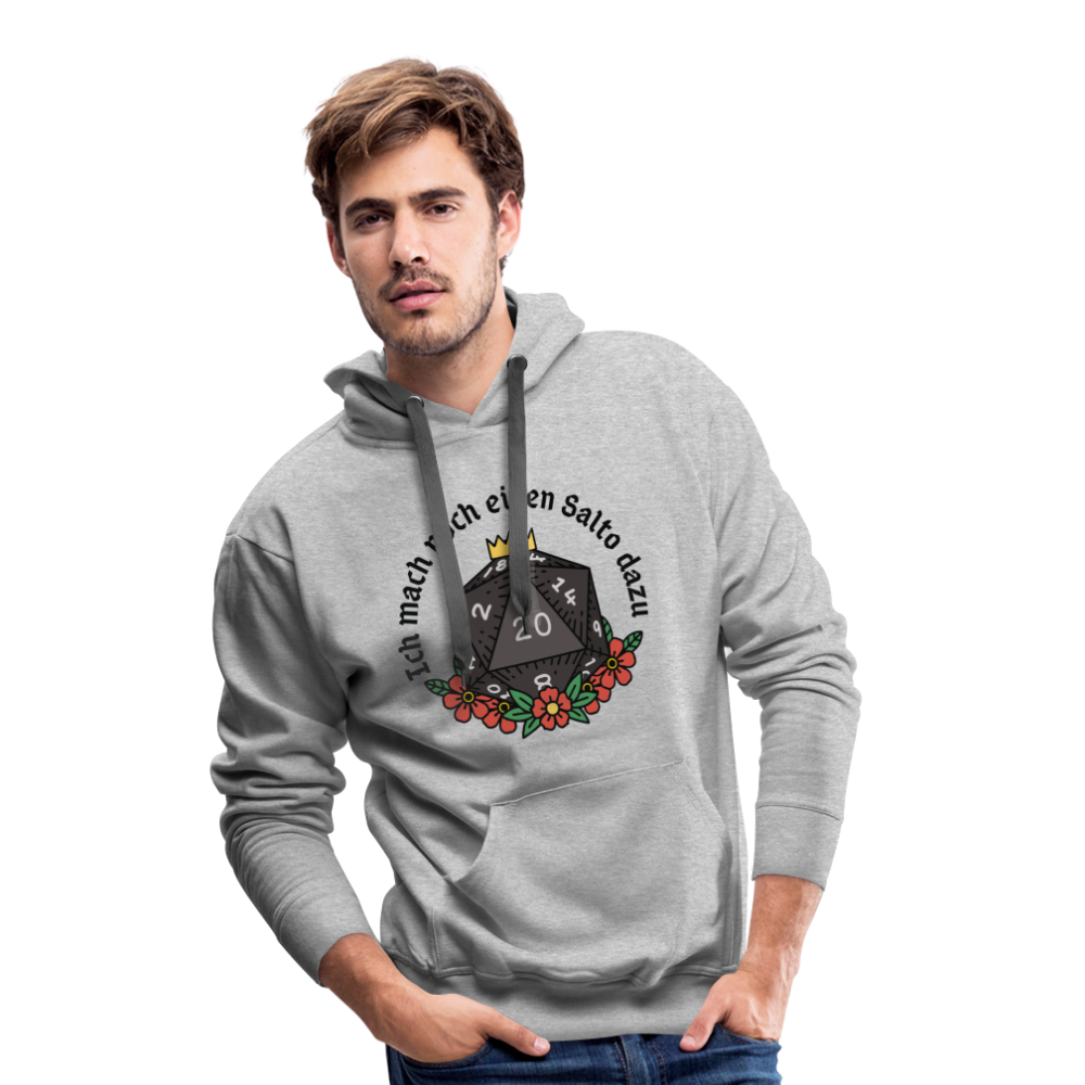Männer Premium Hoodie "Ich mach noch einen Salto dazu 20" - Grau meliert