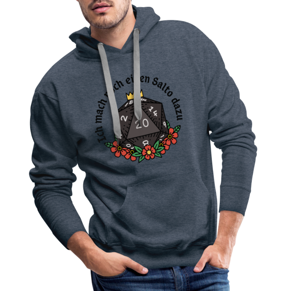 Männer Premium Hoodie "Ich mach noch einen Salto dazu 20" - Jeansblau