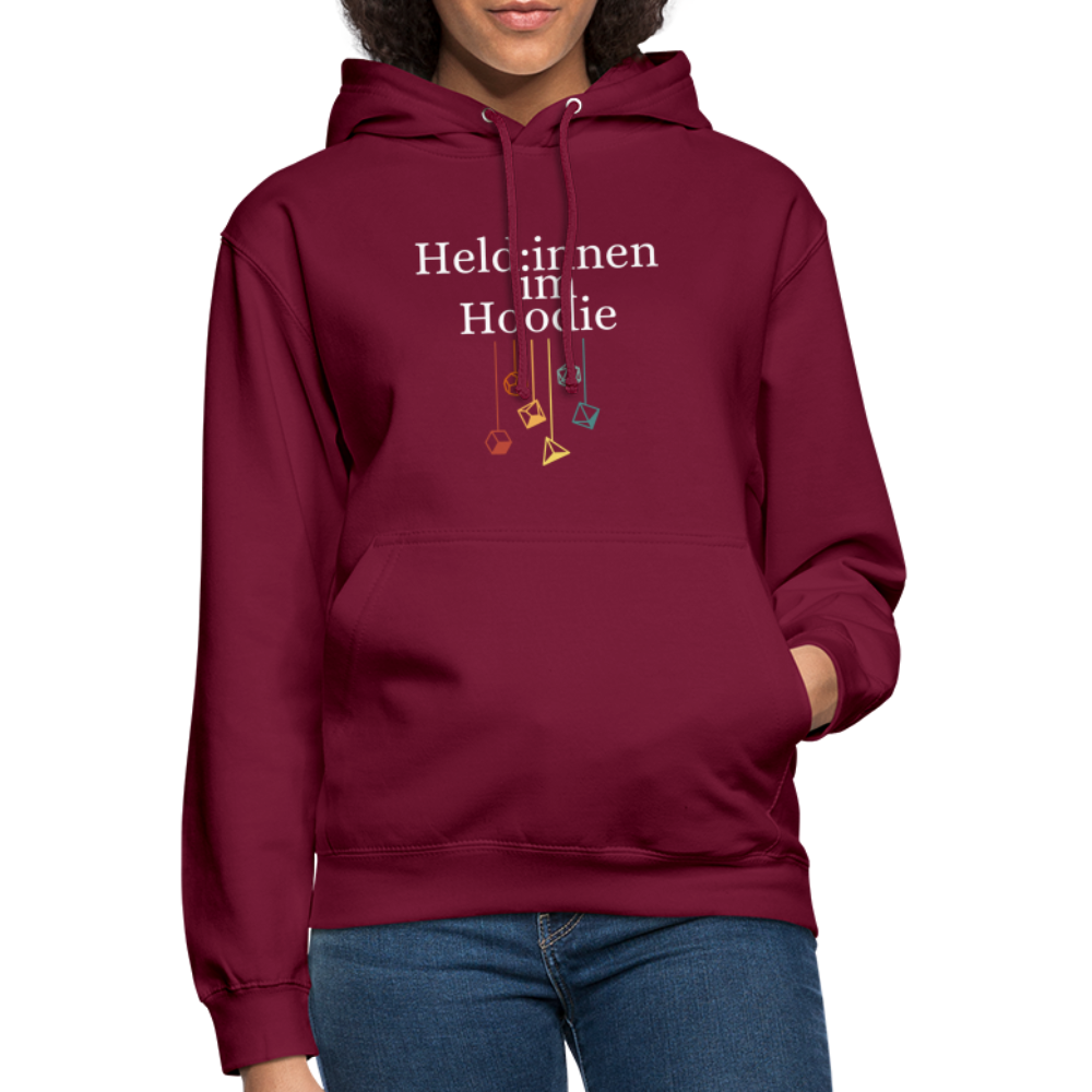 Unisex Hoodie Held:innen im Hoodie weiß - Bordeaux