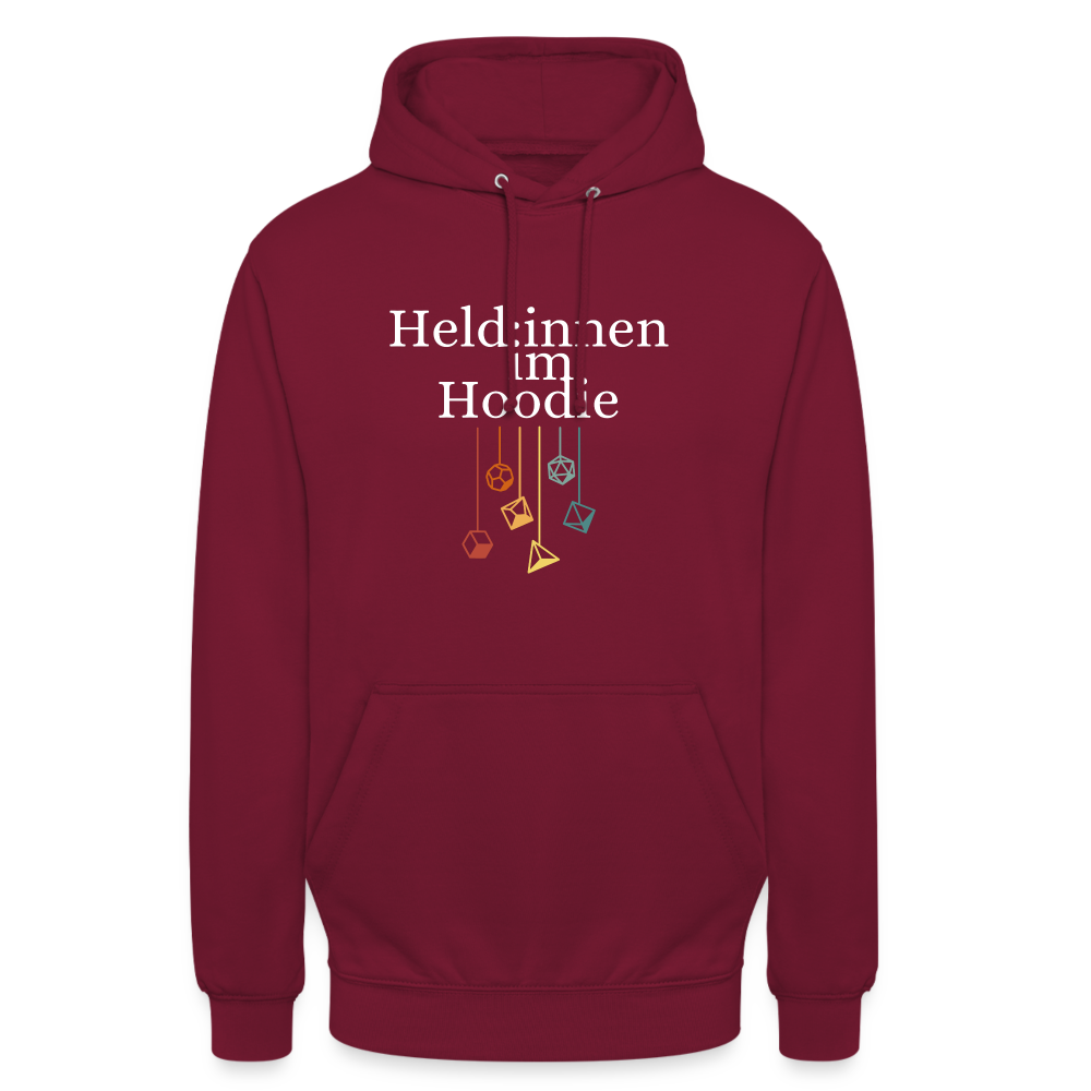 Unisex Hoodie Held:innen im Hoodie weiß - Bordeaux