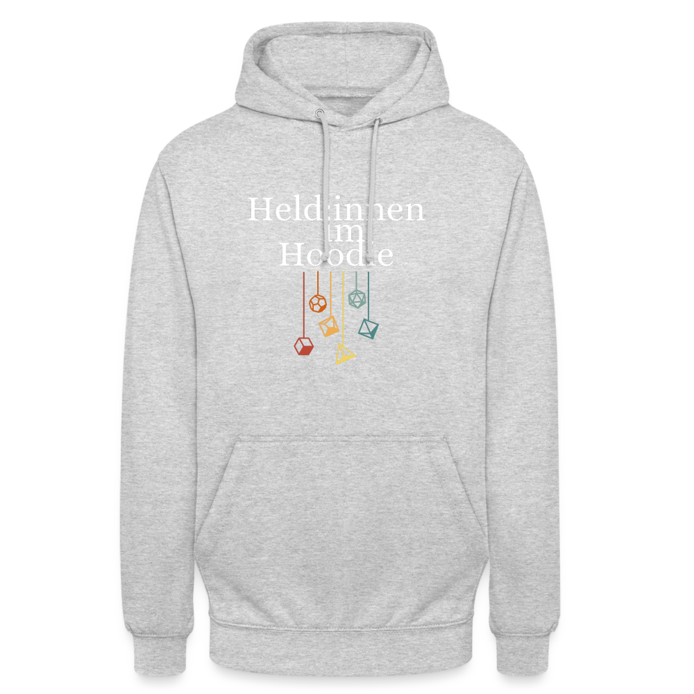 Unisex Hoodie Held:innen im Hoodie weiß - Hellgrau meliert
