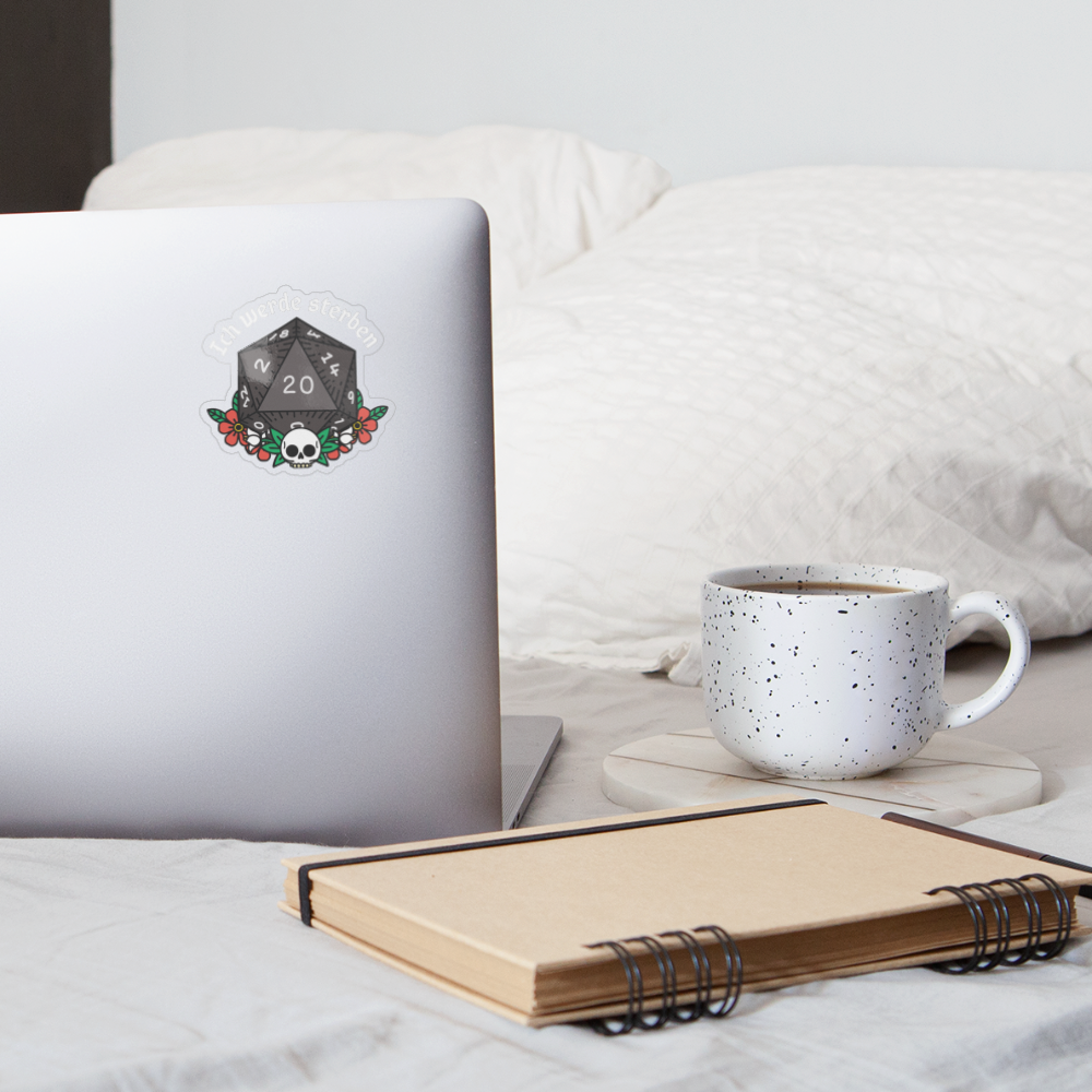 Sticker "Ich werde sterben 20" - Transparent glänzend