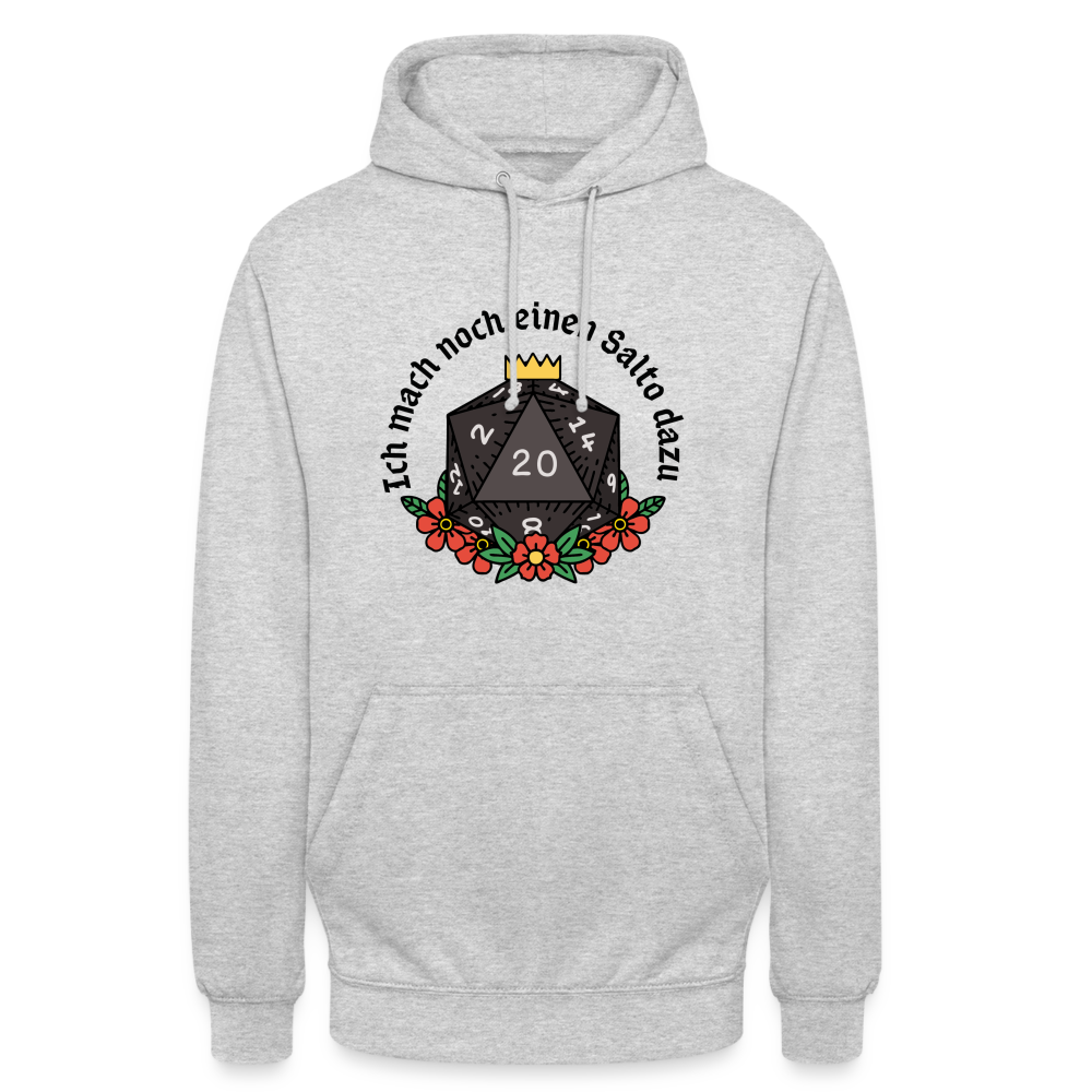 Unisex Hoodie "Ich mach noch einen Salto dazu 20" - Hellgrau meliert
