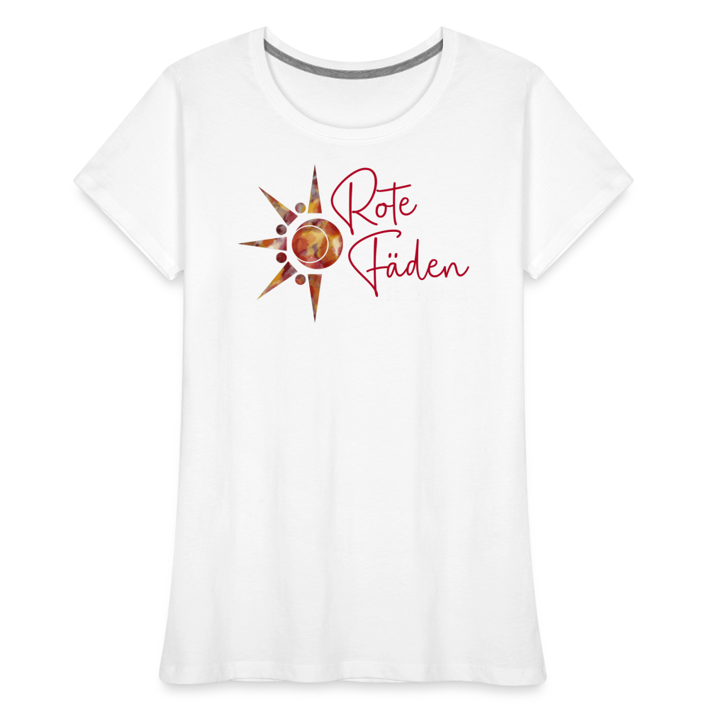 Frauen Premium Bio T-Shirt Rote Fäden - weiß