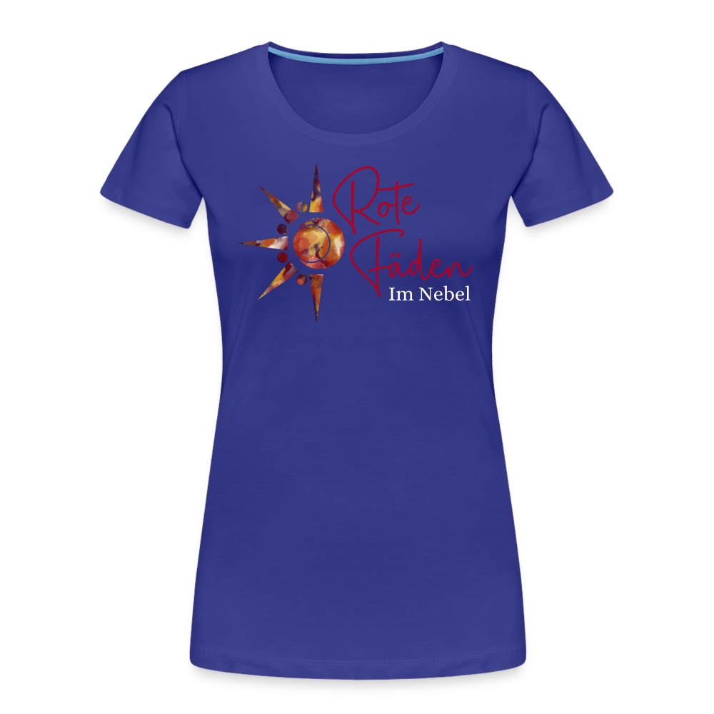 Frauen Premium Bio T-Shirt Rote Fäden - Königsblau