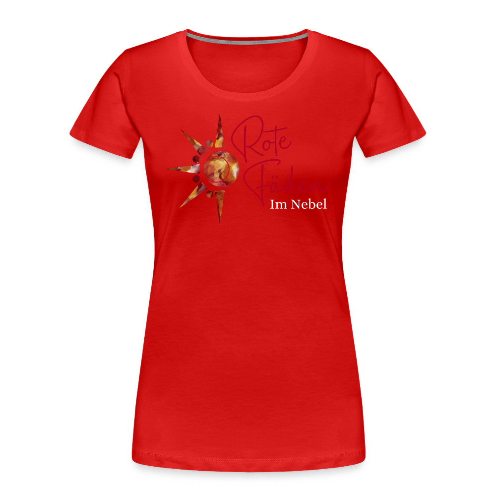 Frauen Premium Bio T-Shirt Rote Fäden - Rot