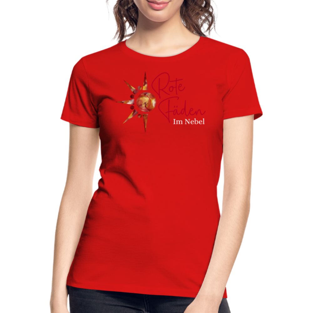 Frauen Premium Bio T-Shirt Rote Fäden - Rot