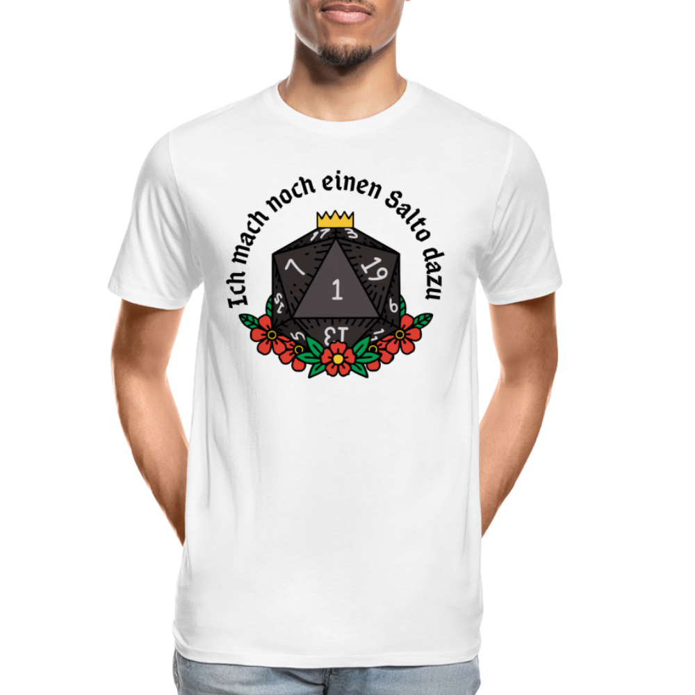 Männer Premium Bio T-Shirt " Ich mach noch einen Salto dazu 1" - weiß