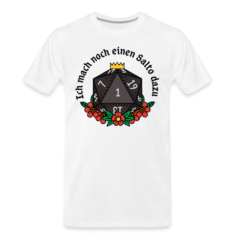 Männer Premium Bio T-Shirt " Ich mach noch einen Salto dazu 1" - weiß