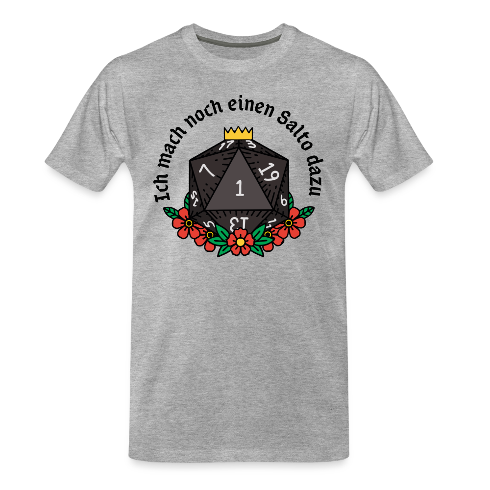 Männer Premium Bio T-Shirt " Ich mach noch einen Salto dazu 1" - Grau meliert