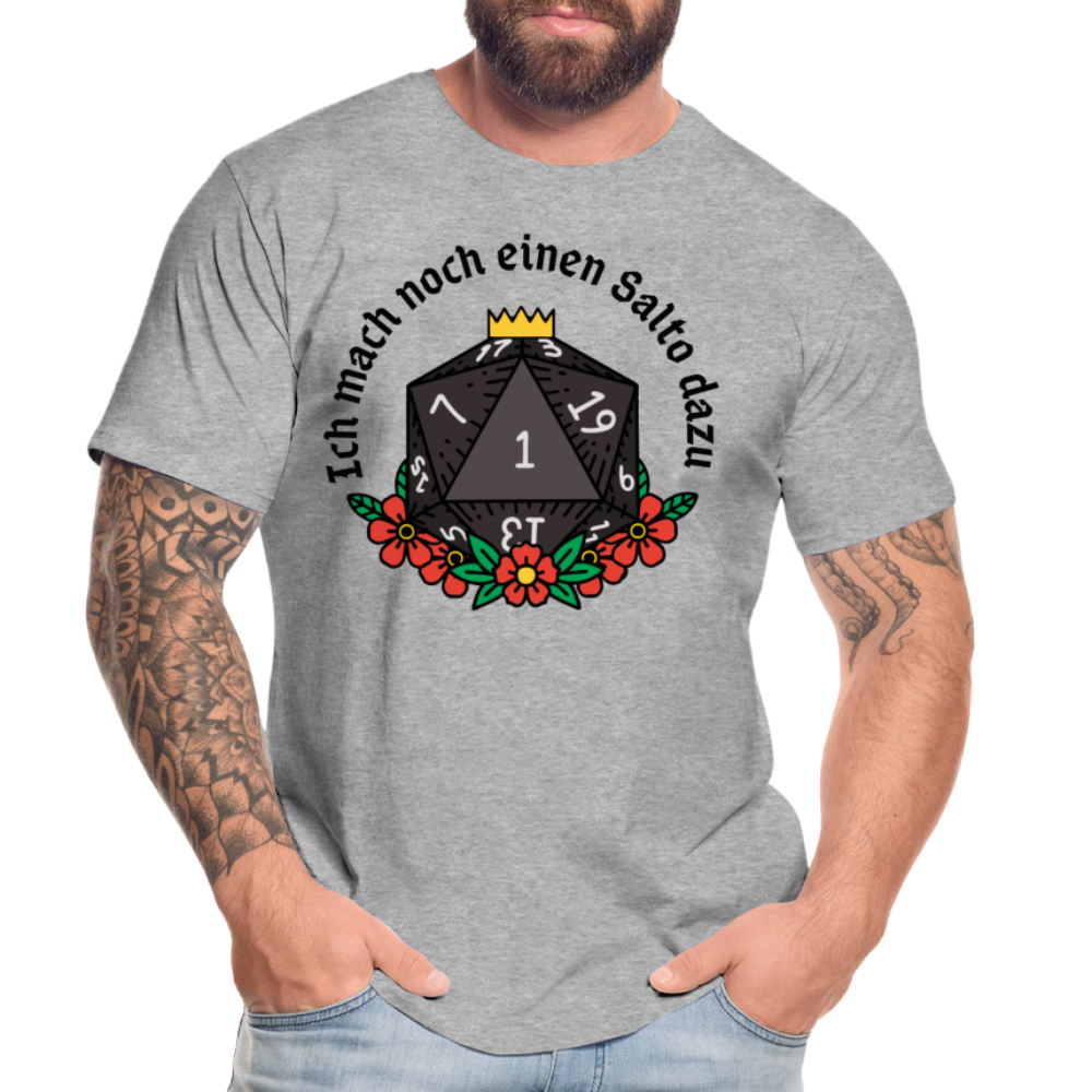 Männer Premium Bio T-Shirt " Ich mach noch einen Salto dazu 1" - Grau meliert
