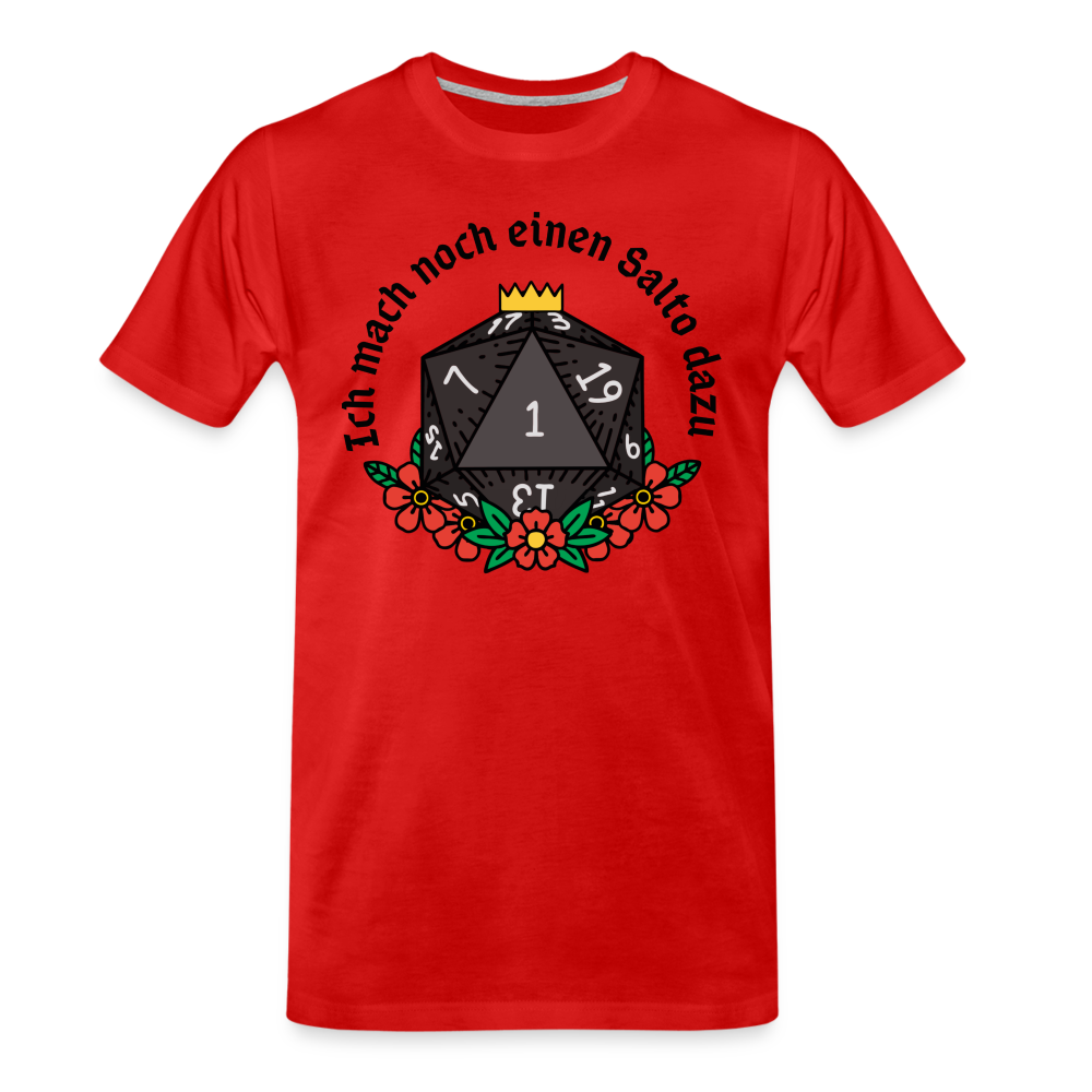 Männer Premium Bio T-Shirt " Ich mach noch einen Salto dazu 1" - Rot