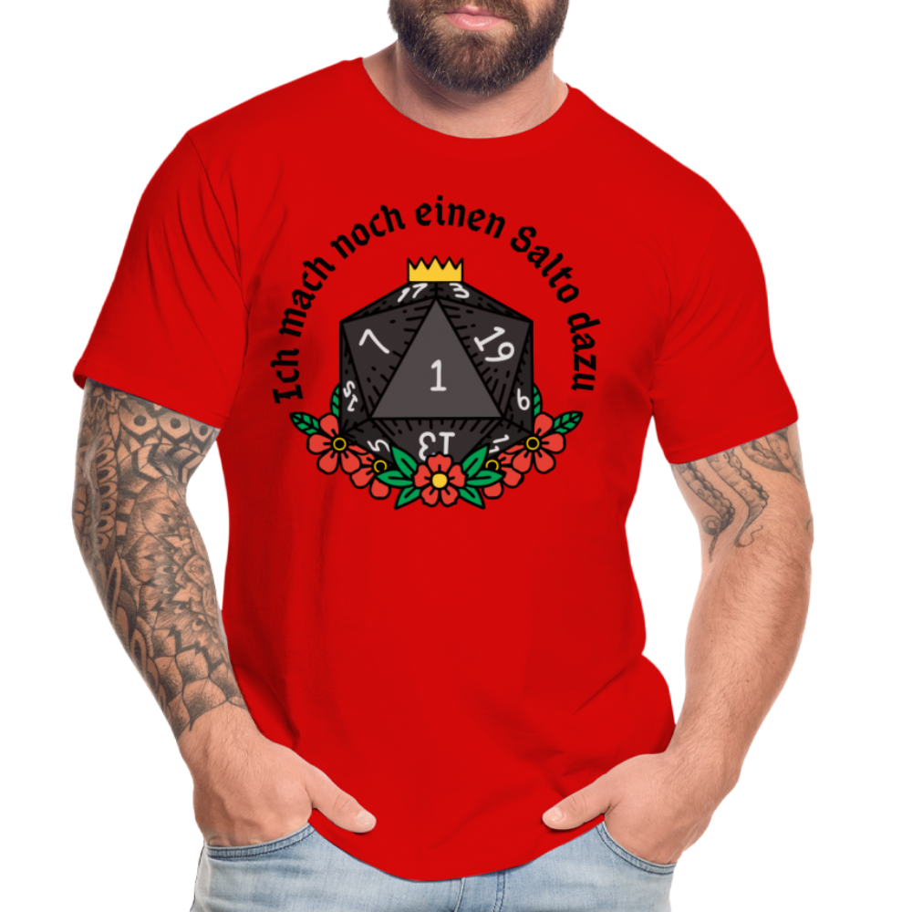 Männer Premium Bio T-Shirt " Ich mach noch einen Salto dazu 1" - Rot