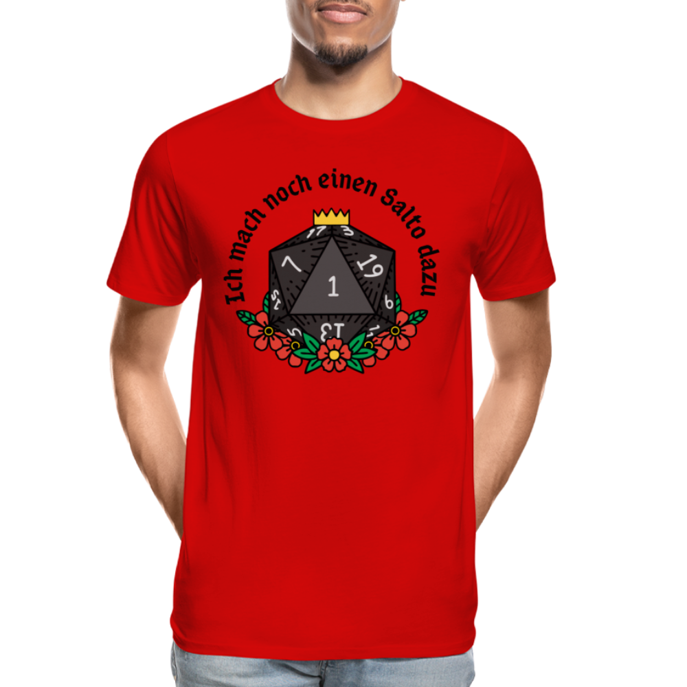 Männer Premium Bio T-Shirt " Ich mach noch einen Salto dazu 1" - Rot