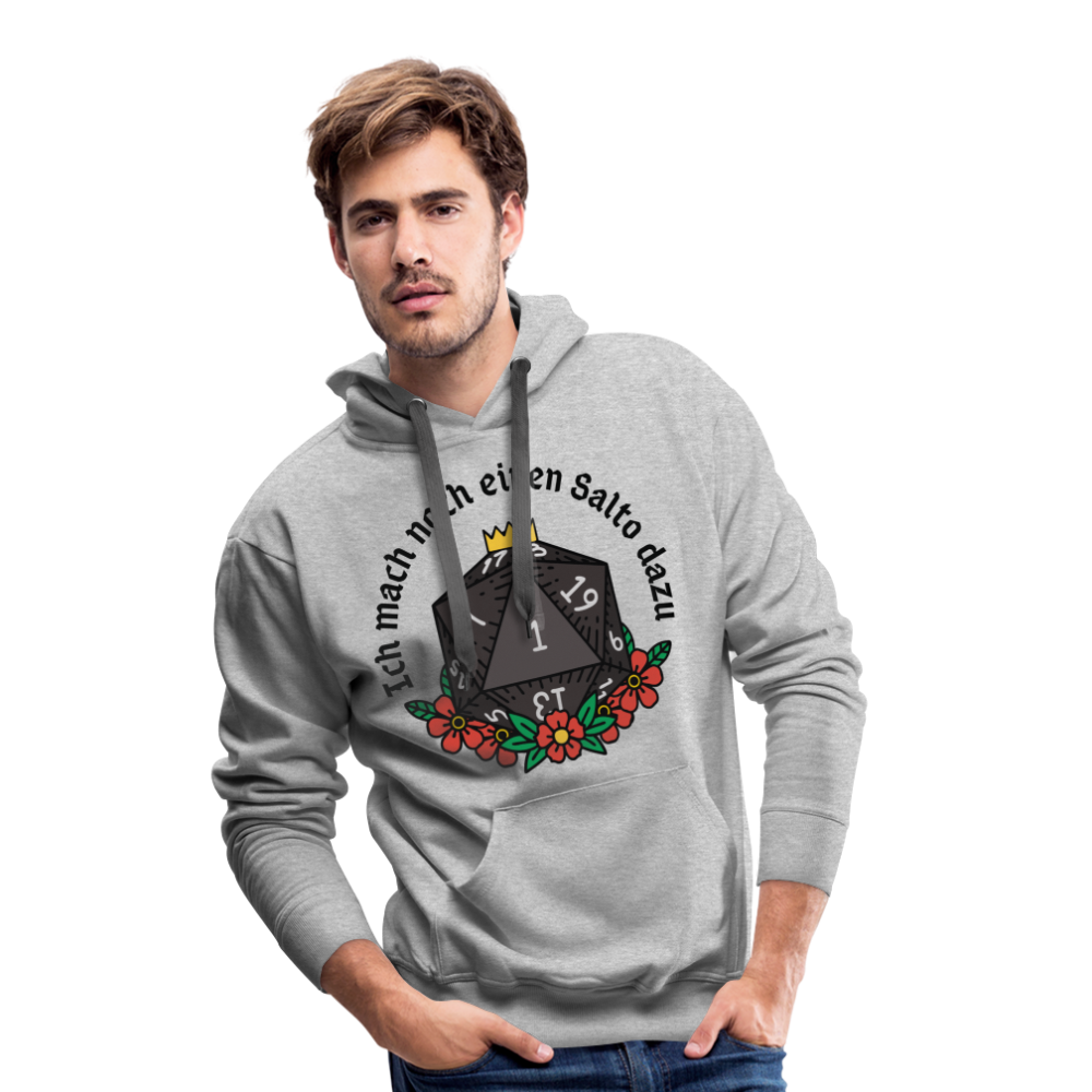 Men’s Premium Hoodie "Ich mach noch einen Salto dazu 1" - Grau meliert