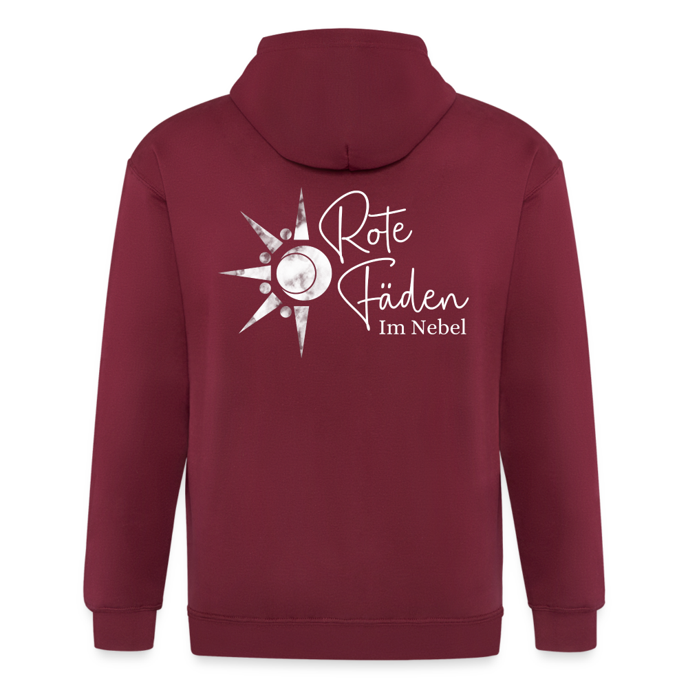 Männer Heavyweight Kapuzenjacke Rote Fäden weiß - Maroon