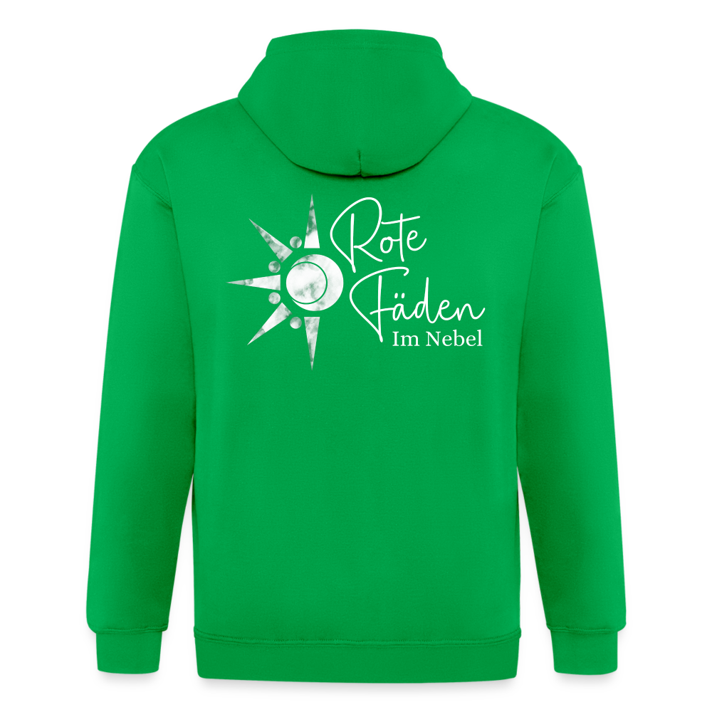 Männer Heavyweight Kapuzenjacke Rote Fäden weiß - Kelly Green