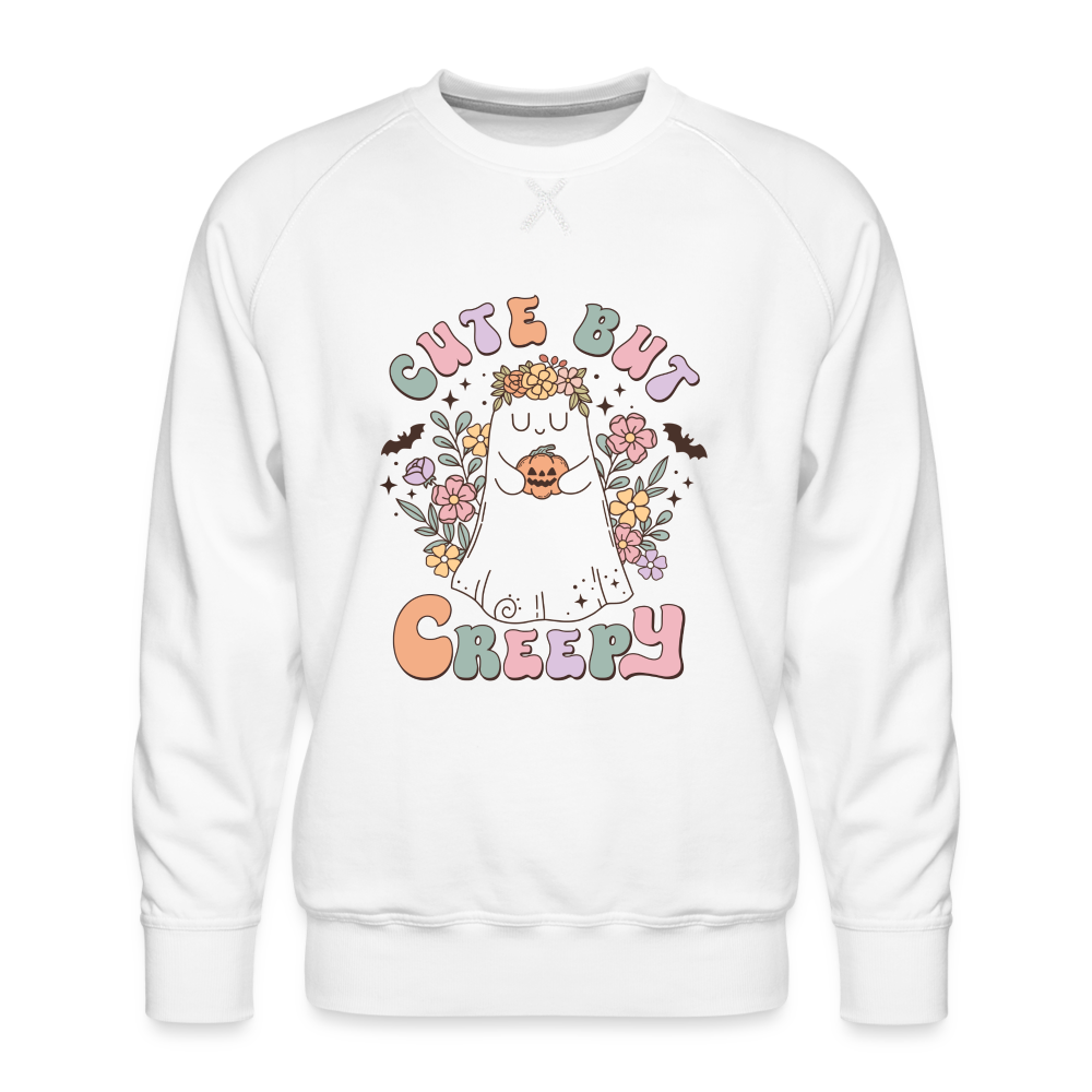 Männer Premium Pullover cute nur creepy - weiß