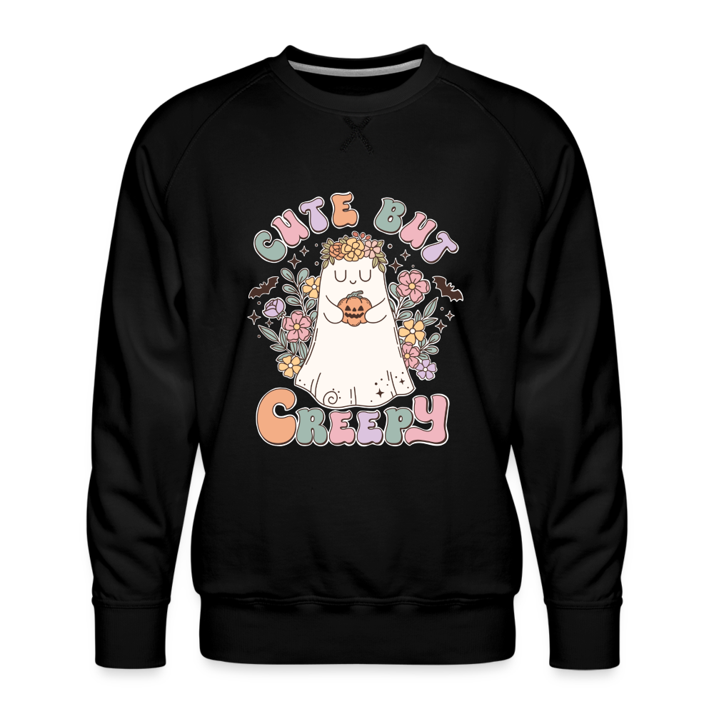 Männer Premium Pullover cute nur creepy - Schwarz
