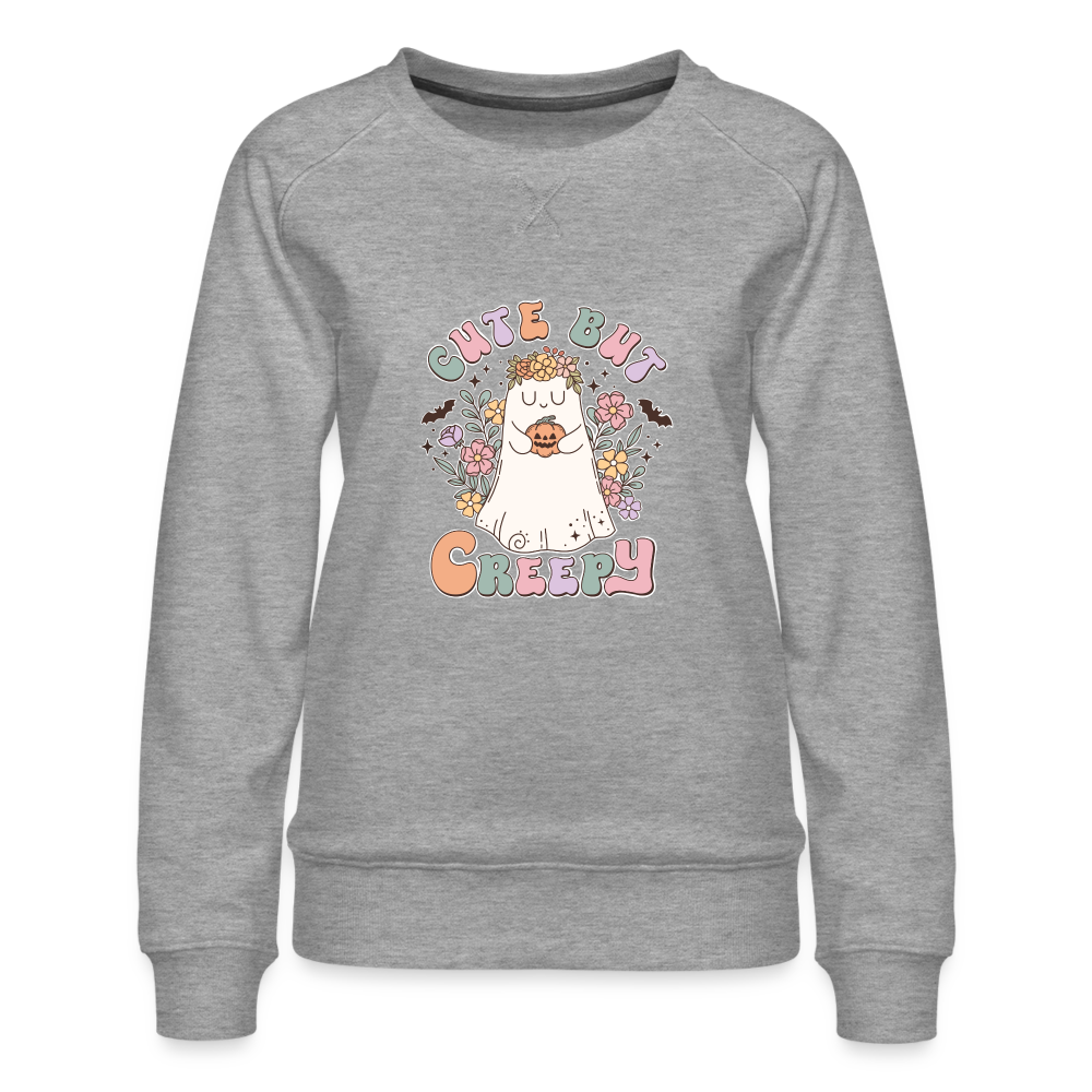 Frauen Premium Pullover cute But creepy - Grau meliert