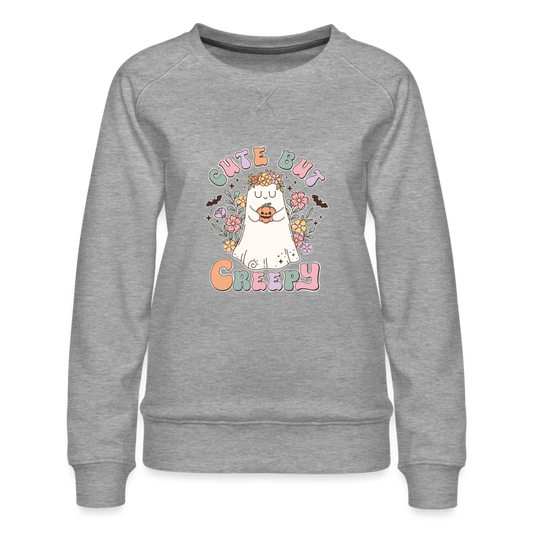 Frauen Premium Pullover cute But creepy - Grau meliert