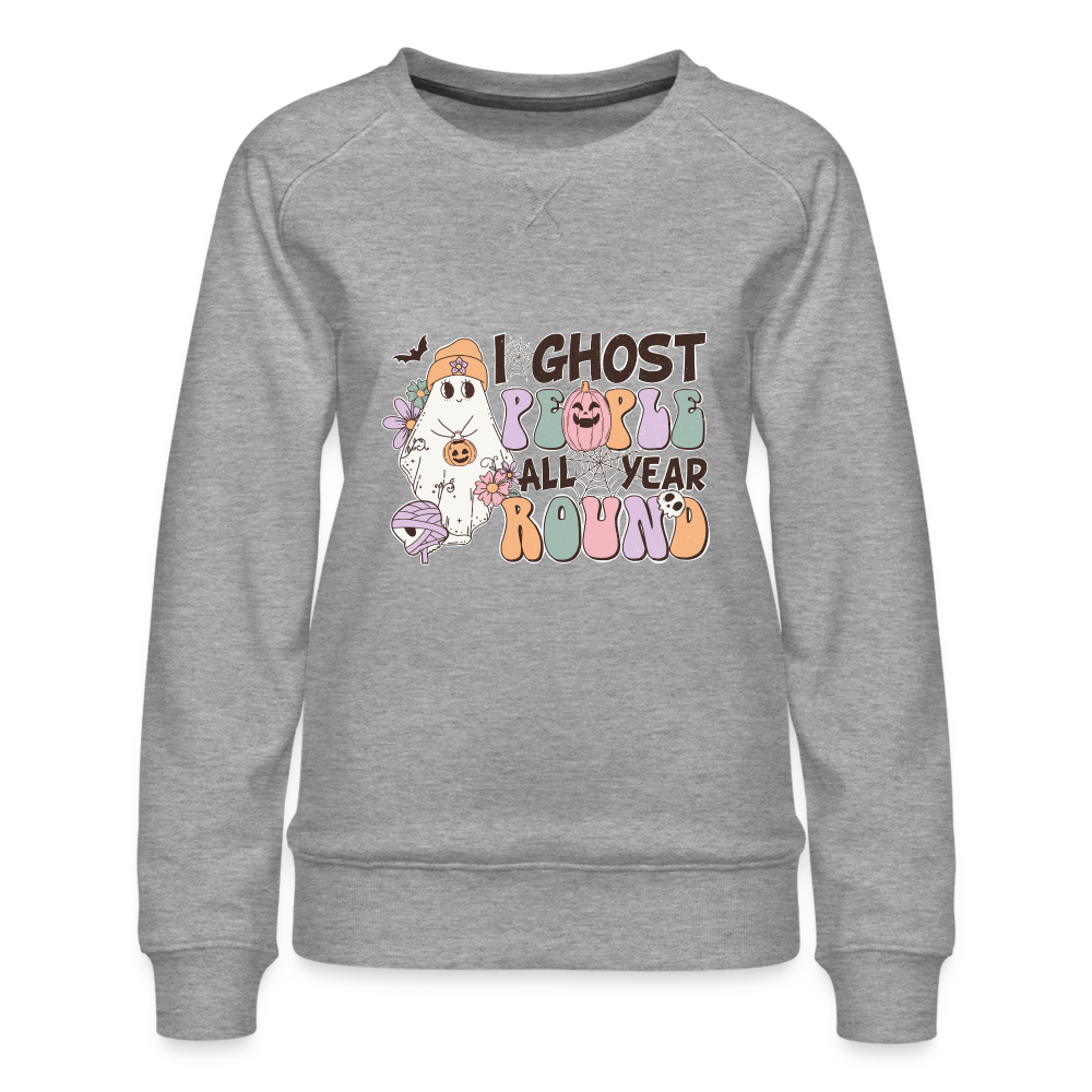 Frauen Premium Pullover i ghost People all year round - Grau meliert