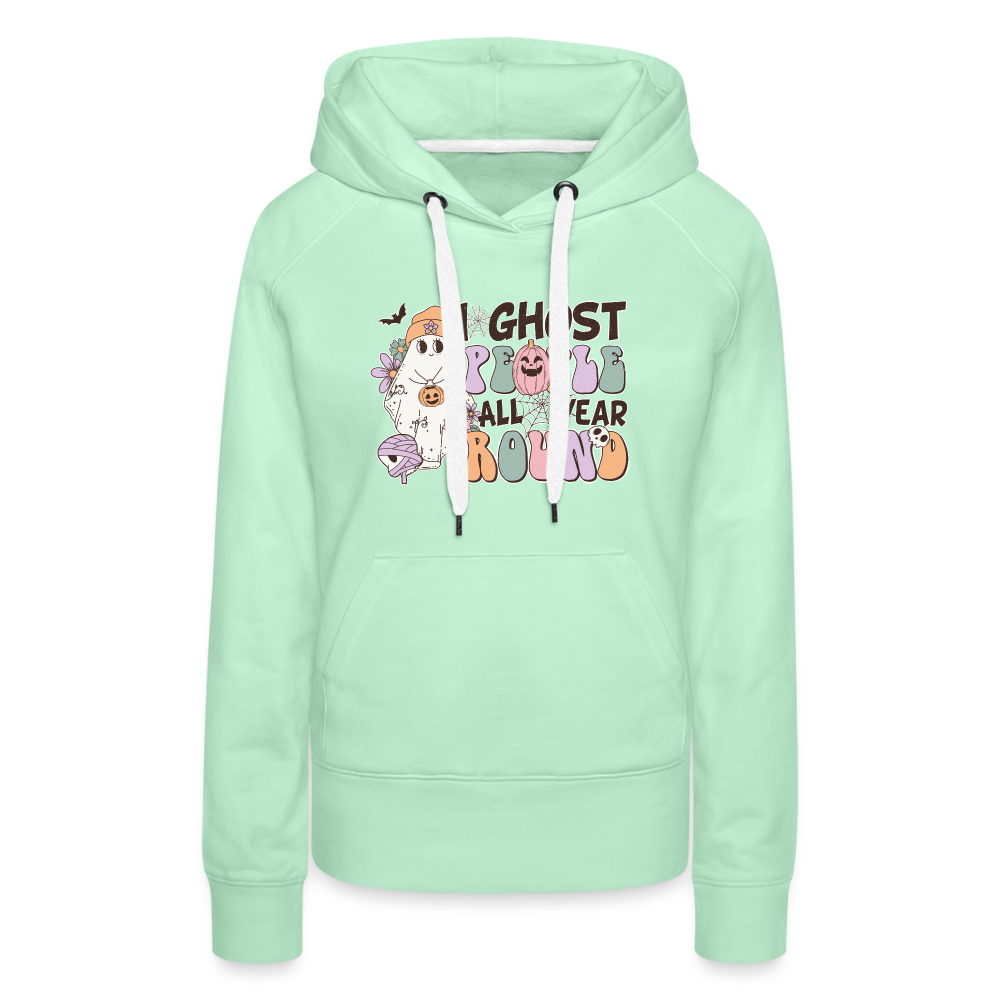 Frauen Premium Hoodie i ghost people all year round - helles Mintgrün