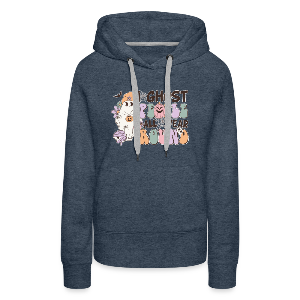Frauen Premium Hoodie i ghost people all year round - Jeansblau