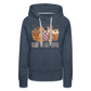 Frauen Premium Hoodie scary till I get Coffee - Jeansblau