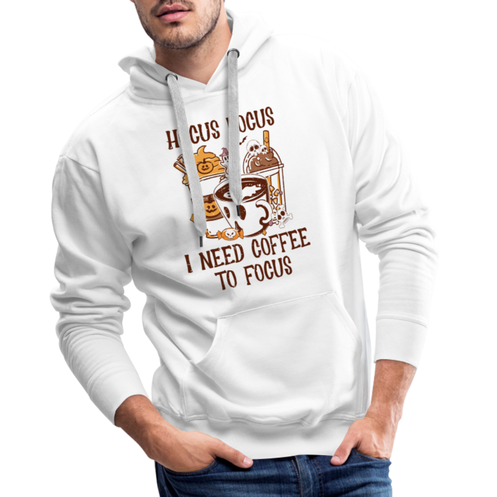 Men’s Premium Hoodie Hocus Pocus I Need Coffee to Focus - weiß