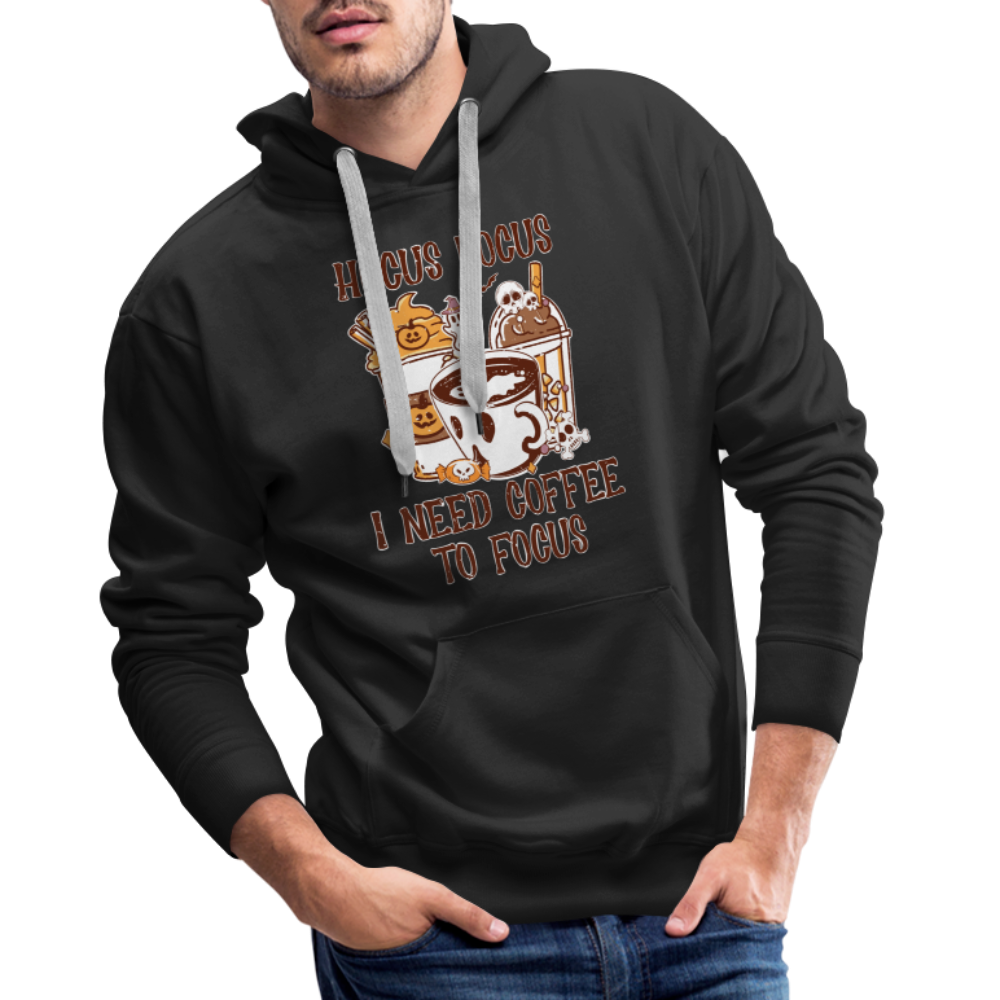 Men’s Premium Hoodie Hocus Pocus I Need Coffee to Focus - Schwarz