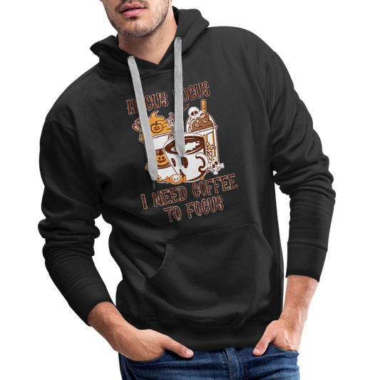 Men’s Premium Hoodie Hocus Pocus I Need Coffee to Focus - Schwarz