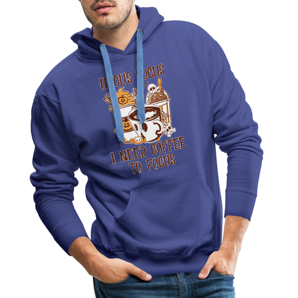 Men’s Premium Hoodie Hocus Pocus I Need Coffee to Focus - Königsblau