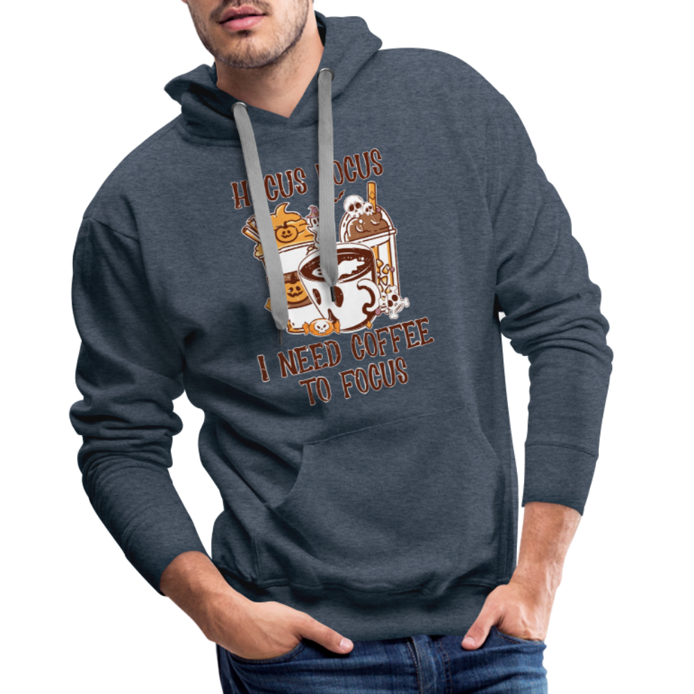 Men’s Premium Hoodie Hocus Pocus I Need Coffee to Focus - Jeansblau