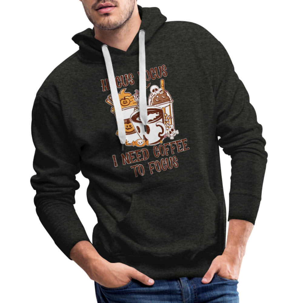Men’s Premium Hoodie Hocus Pocus I Need Coffee to Focus - Anthrazit
