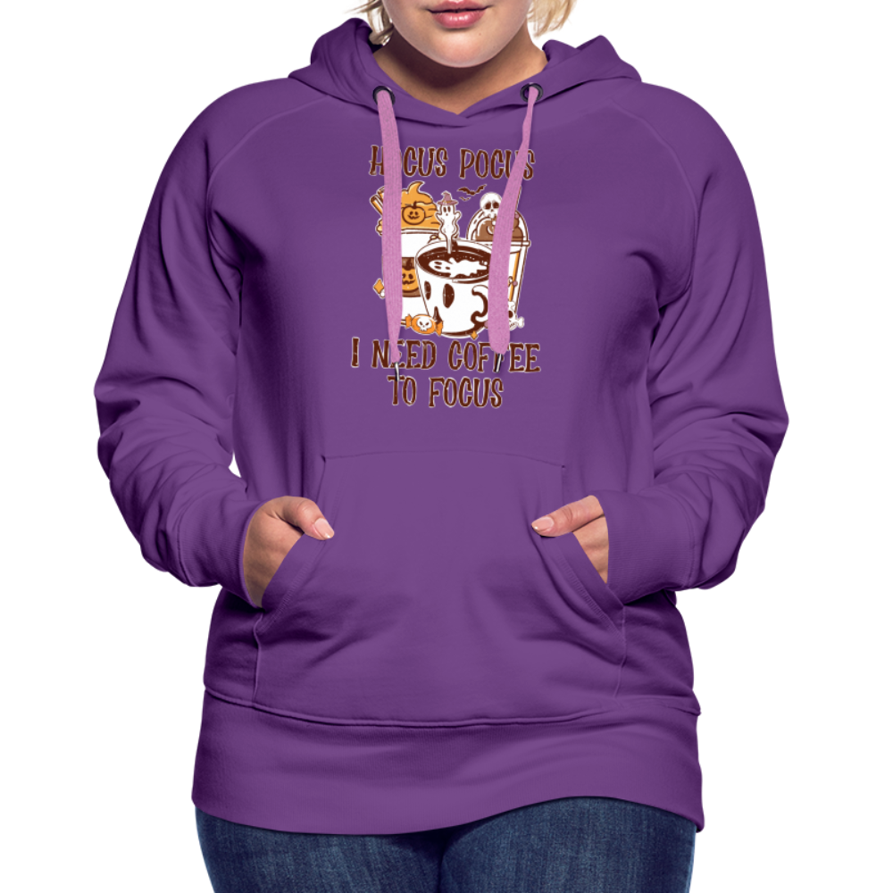 Frauen Premium Hoodie Hocus Pocus I Need Coffee to Fokus - Purple