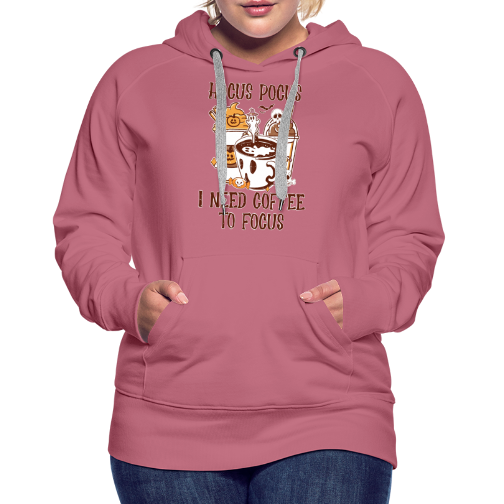 Frauen Premium Hoodie Hocus Pocus I Need Coffee to Fokus - Malve