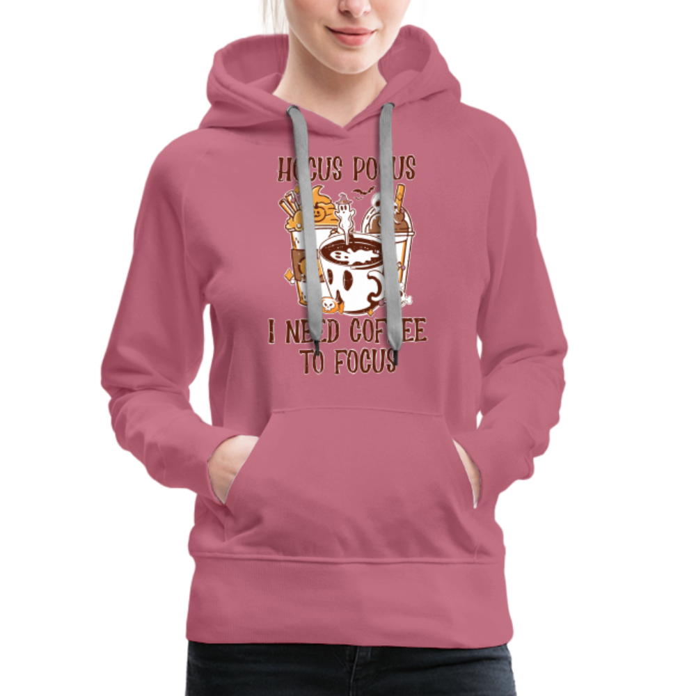 Frauen Premium Hoodie Hocus Pocus I Need Coffee to Fokus - Malve