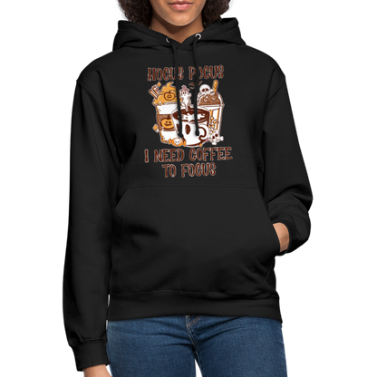 Unisex Hoodie Hocus Pocus I Need Coffee to Focus - Schwarz