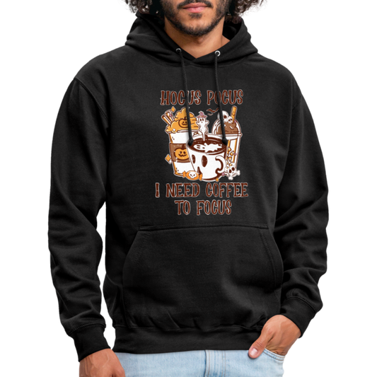 Unisex Hoodie Hocus Pocus I Need Coffee to Focus - Schwarz