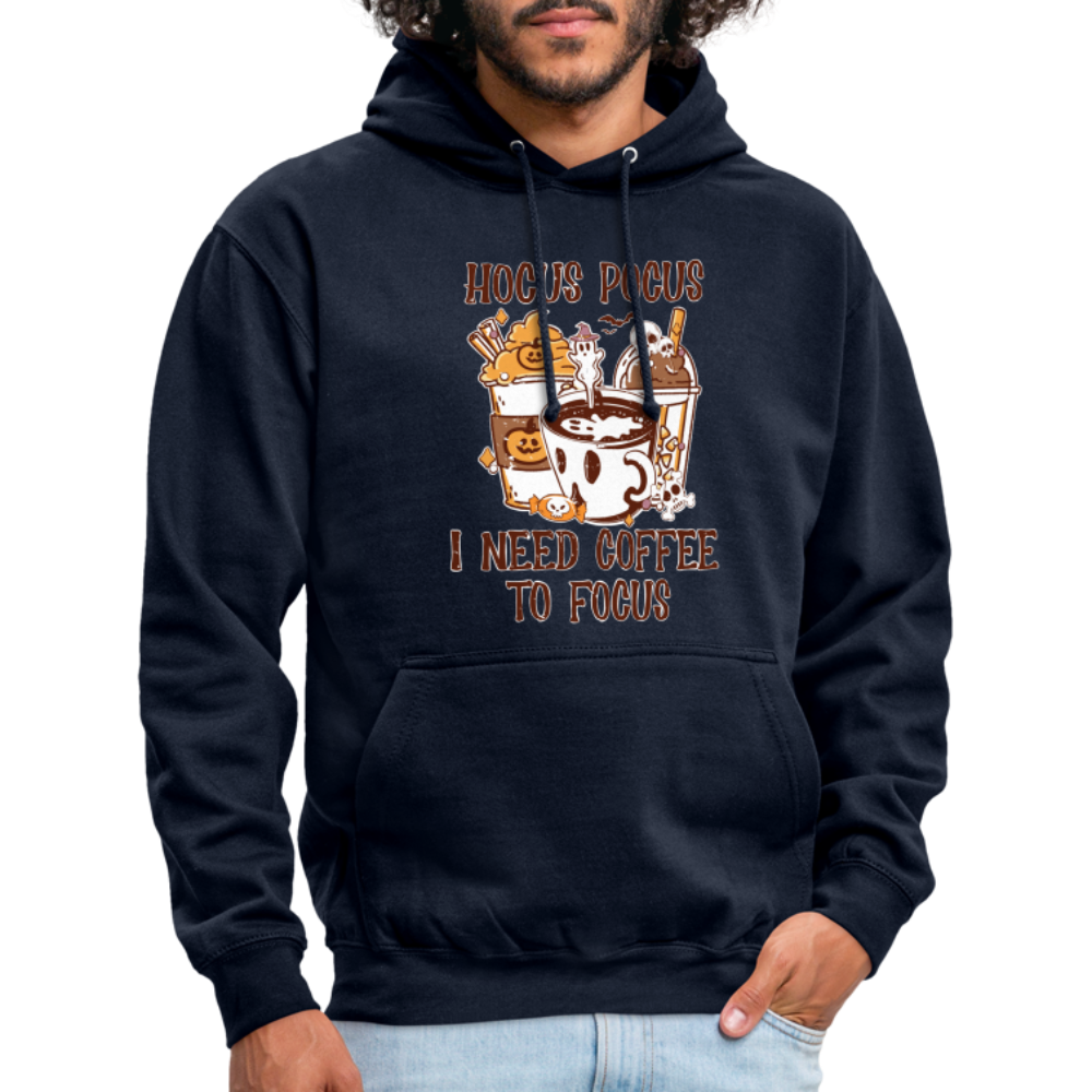 Unisex Hoodie Hocus Pocus I Need Coffee to Focus - Navy