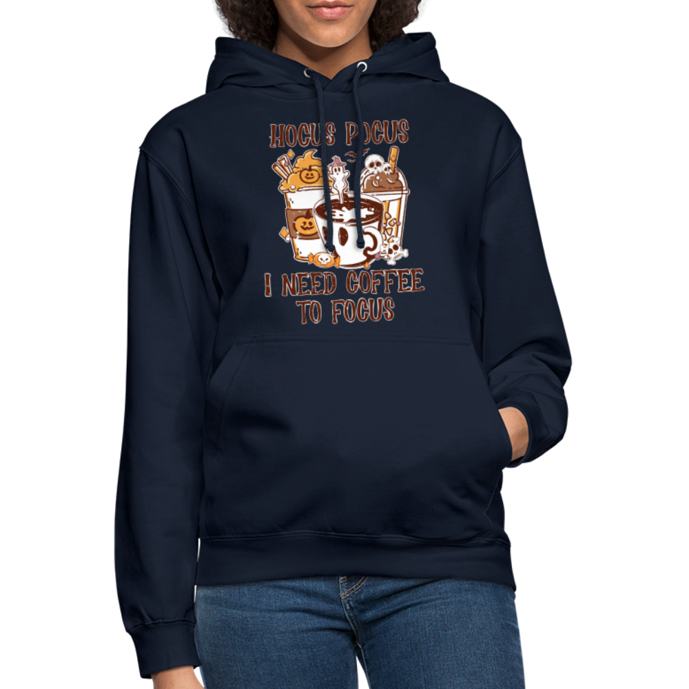 Unisex Hoodie Hocus Pocus I Need Coffee to Focus - Navy