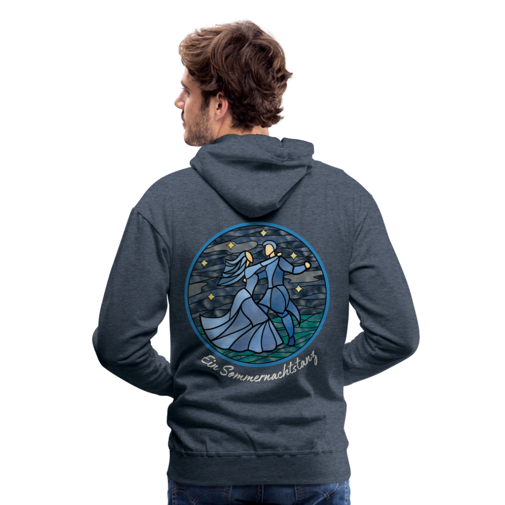Men’s Premium Hoodie Sommernachtstanz Logo hinten groß - Jeansblau