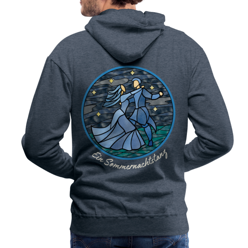 Men’s Premium Hoodie Sommernachtstanz Logo hinten groß - Jeansblau